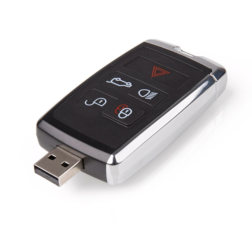 Black/Silver USB Car Key Fob with push button release - Image 1 of 3